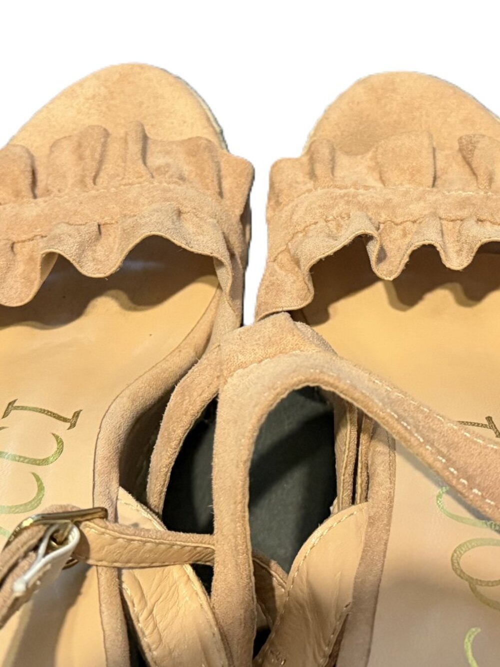 Jack Rogers Rozette Ruffle Wedge Suede 8 - Picture 4 of 8